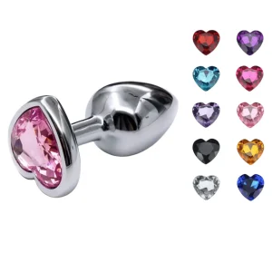 Wholesaler Heart Silver Metal Anal Butt Plug