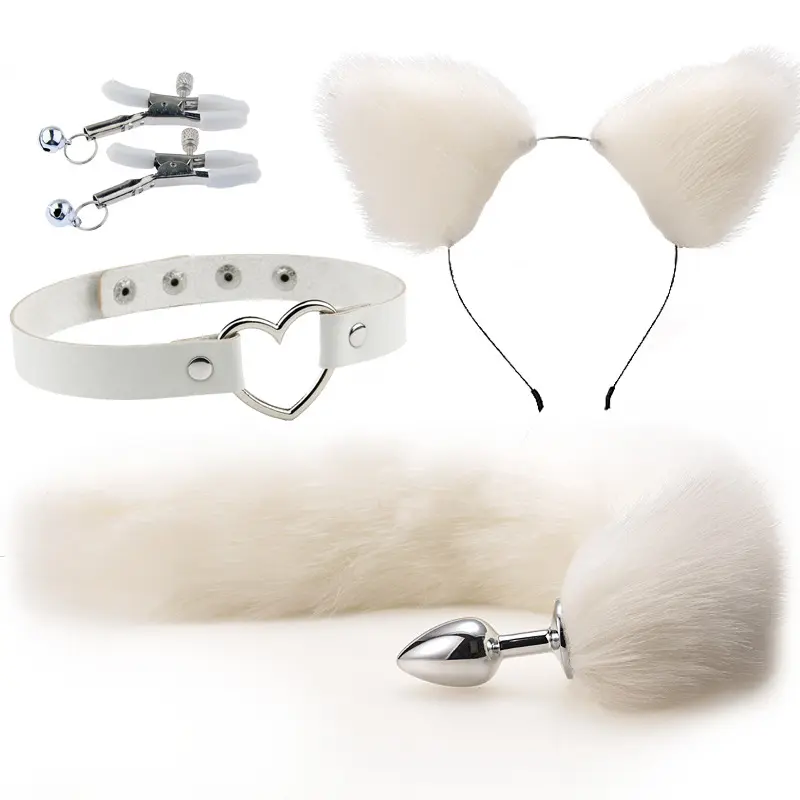 Wholesale Anal Plug Set Fox Tail Butt Plug Nipple Clips - Image 3