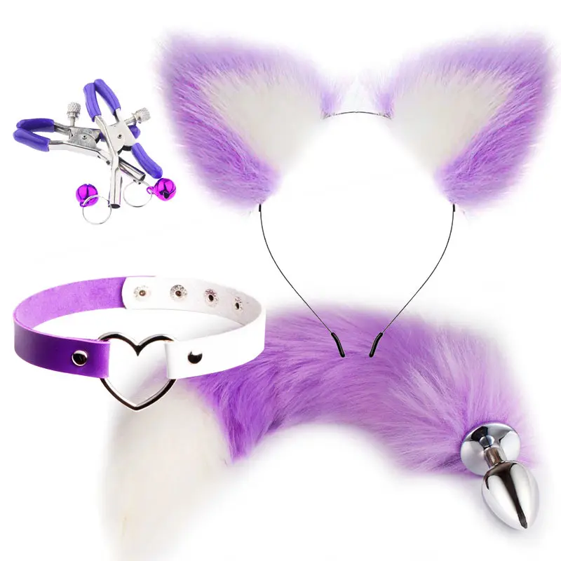 Wholesale Anal Plug Set Fox Tail Butt Plug Nipple Clips - Image 4