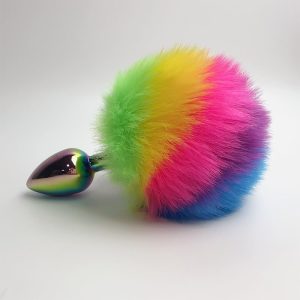 Tail Anal Plug Producer Metal Butt Plug with Fluffy Tail