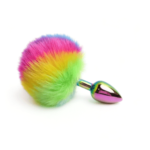 Tail Anal Plug Producer Metal Butt Plug with Fluffy Tail