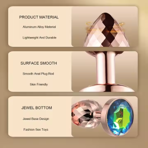 Butt Plug Supplier Rose Gold  Diamond 3 Pcs
