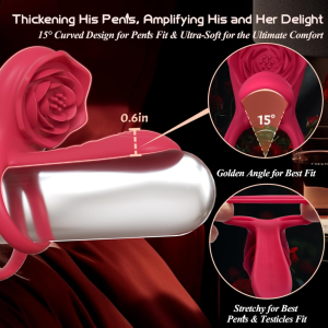 Factory Penis Ring Vibrator with Rose Clitoral Stimulator